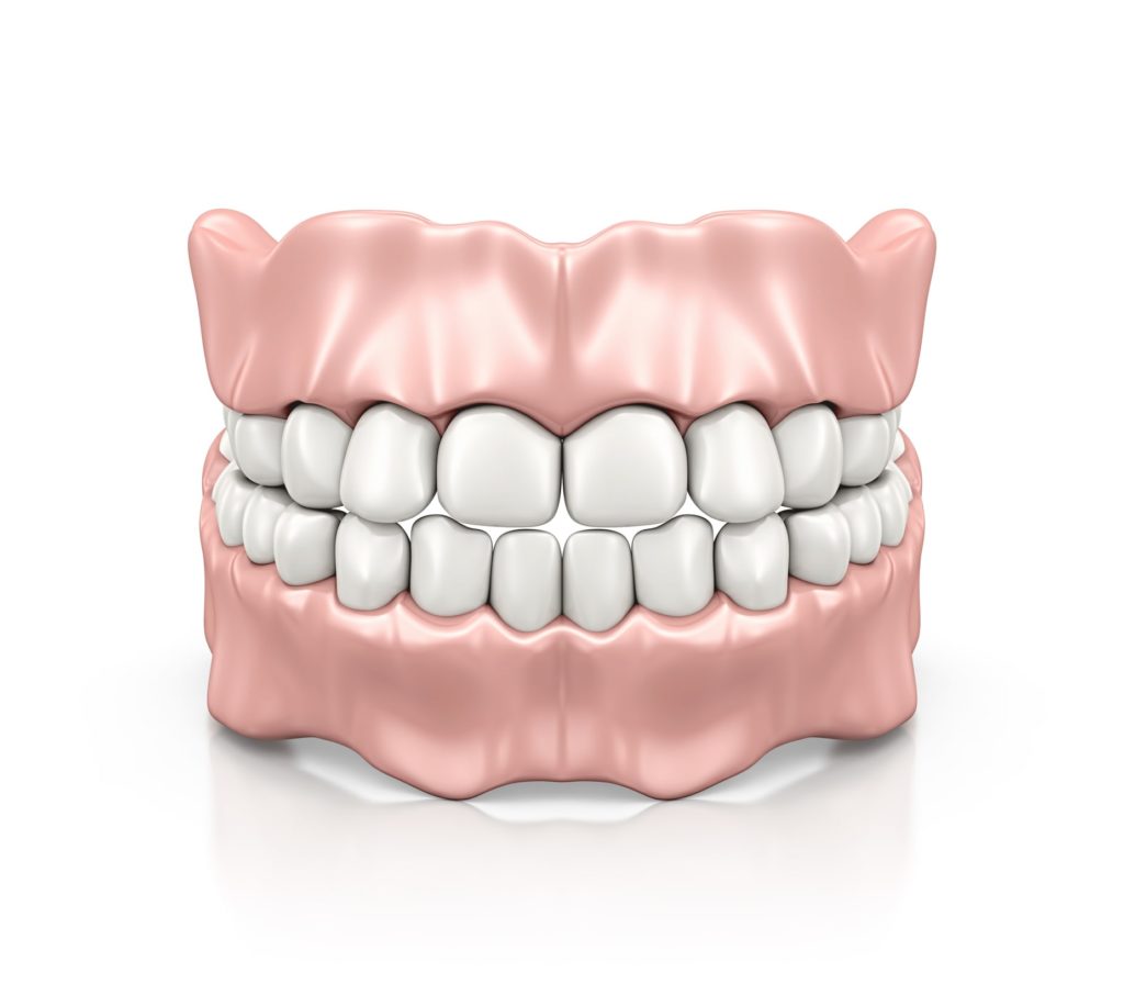 Illustration of a dentures model