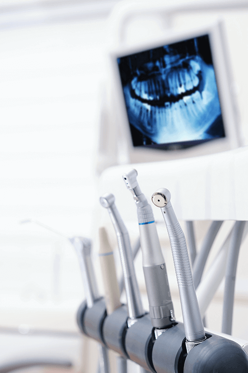 dental tools and x-ray